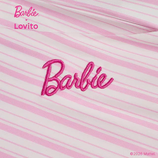 Barbie™ X Lovito แคชชวล เสื้อลําลองหรือกางเกงลําลองลายกระเป๋าสําหรับฤดูใบไม้ผลิ/ฤดูร้อน เสื้อหรือกางเกงผู้หญิง เกาหลี อินเทรนด์ PSBL2PAD031