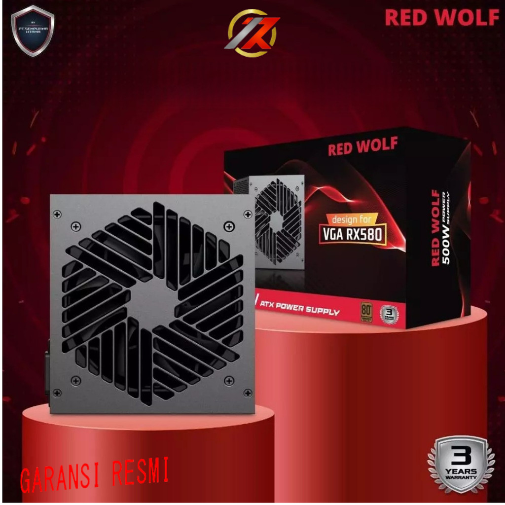 RED WOLF 500W ATX 2.31 พาวเวอร์ซัพพลายประสิทธิภาพ 80% | PSU RED WOLF 500W ATX 2.31 80%