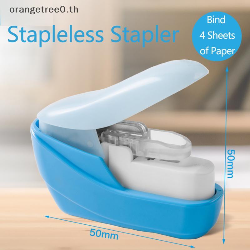 หรือกระดาษหนังสือ Stapling Mini Portable Stapleless Stapler School Office Supplies oe