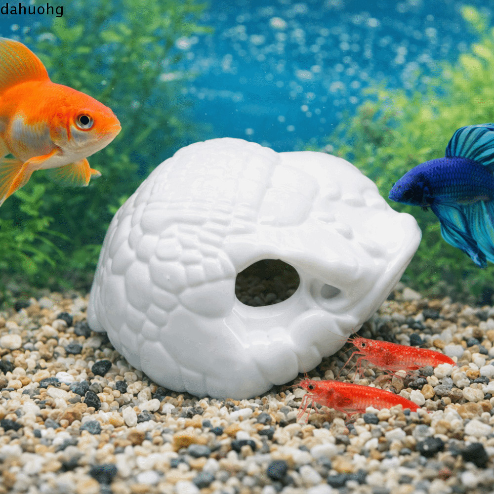 DAHUO ปลา Hiding Shelter, ตกแต่งงู Skull 3D พิมพ์ถ้ํา, Creative Smooth Edge จําลองพลาสติกสัตว์เลื้อย