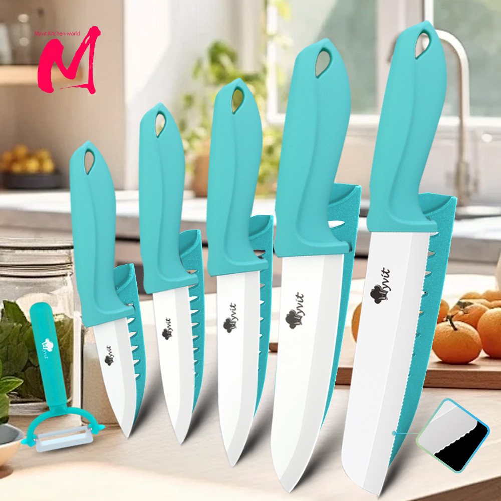 Kitchen Ceramic Knife Set Professional Chef Knife With Sheaths Super Sharp Rust Proof Stain Resistan