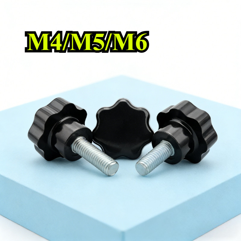 【ZQ-R1】 น็อต ลูกบิด ด้ามจับ มือหมุนดอกไม้ ชุบสังกะสี   M4/M5/M6