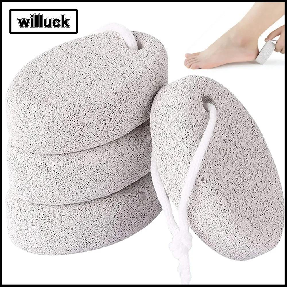 WILLUCK เท้าหินภูเขาไฟธรรมชาติ, เครื่องมือขัดผิวแข็งอุปกรณ์เสริมบดหินเท้า, ผิวที่ตายแล้วรูปไข่แปรงเล็บเท้าห้องน้ําผลิตภัณฑ์