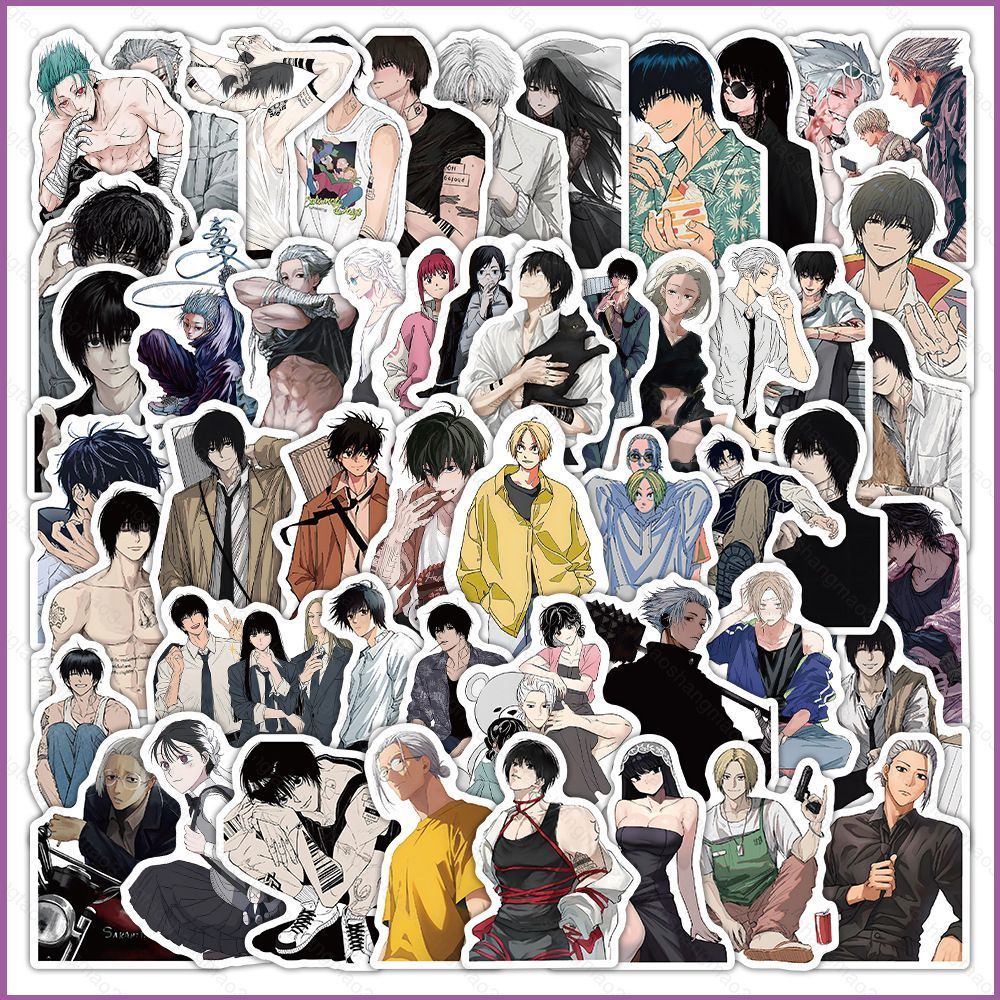 YT3 54 ชิ้น/เซ็ต SAKAMOTO DAYS สติกเกอร์ Graffiti กระเป๋าเดินทางกีตาร์ Skateboarder กันน้ําตกแต่ง