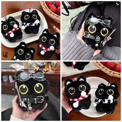 [ TH stock]พวงกุญแจรูปแมวสีดำตัวน้อยน่ารัก พวงกุญแจแมว ตกแต่งกระเป๋านักเรียน ของขวัญวันเกิด