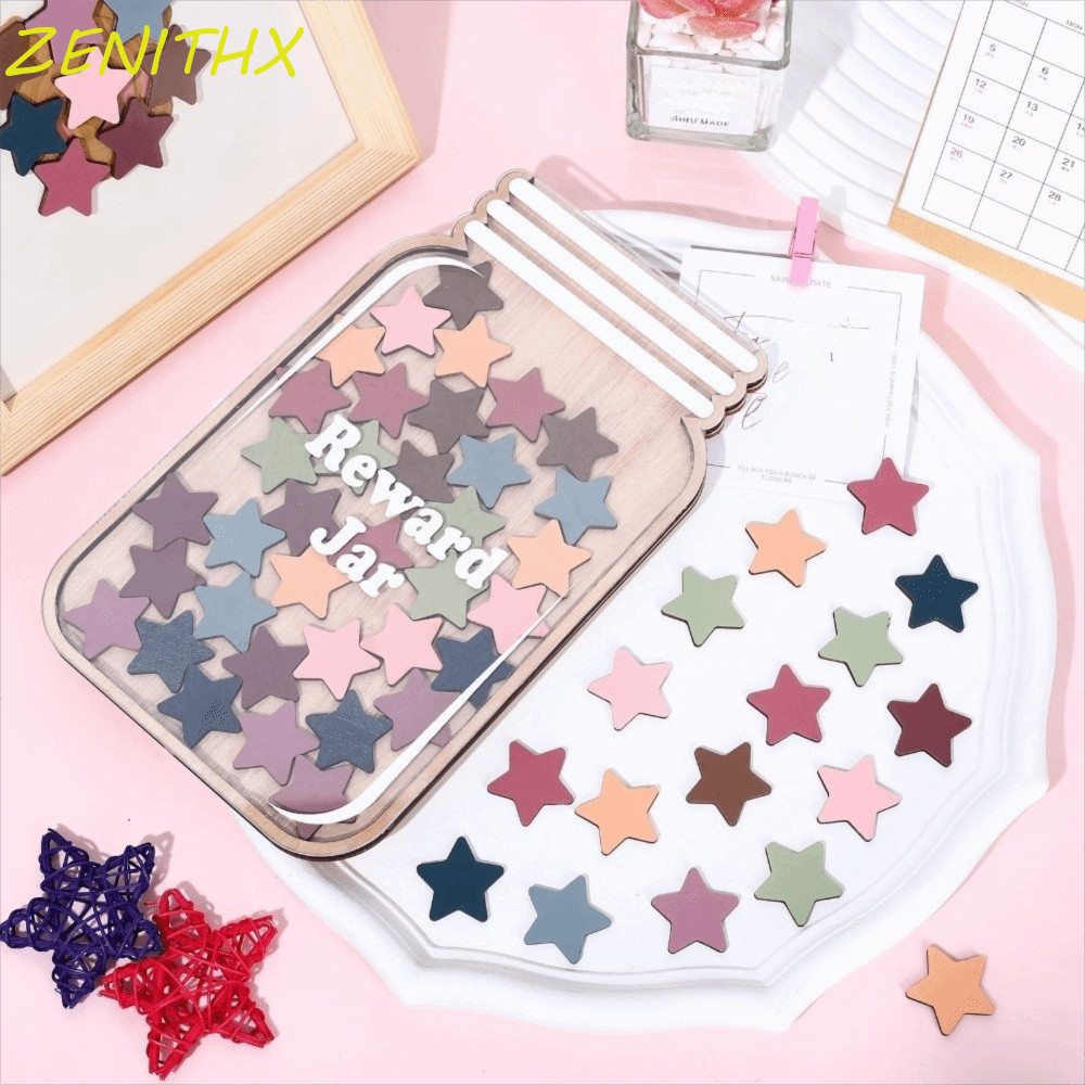 ZENITHX Positive Beahavior Rewards Jar, ไม้การ์ตูนเด็ก Star Reward Jars, แผนภูมิ Chore รางวัล Beahav