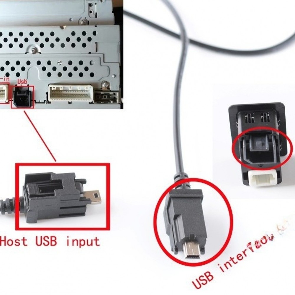 Car Radio USB AUX Input Adapter Quick Installation Wear-resistant Construction