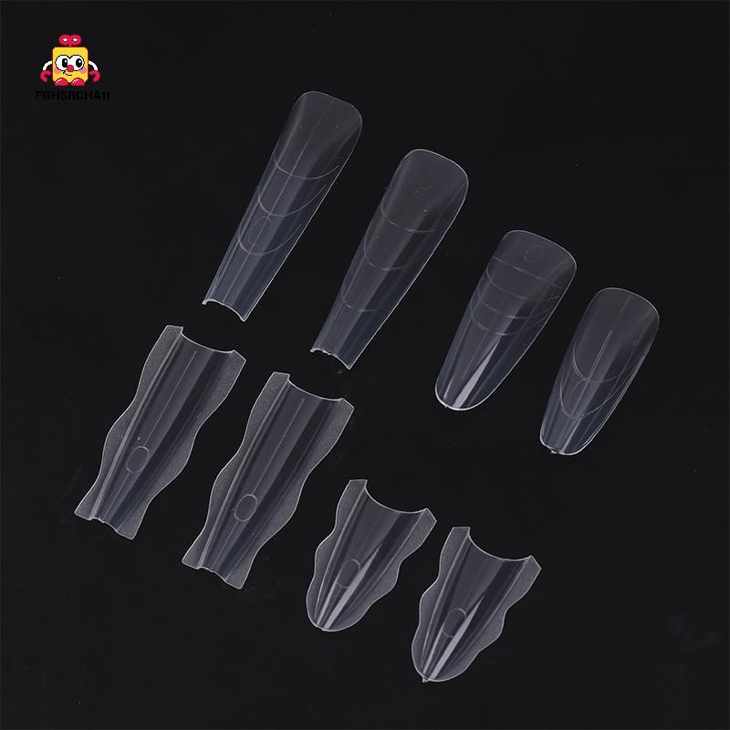 FG 60 ชิ้นแซนวิชเล็บรูปแบบเล็บแม่พิมพ์สําหรับ Qui Nails Extension เล็บพลาสติกเครื่องมือสําหรับผู้เริ่มต้นมืออาชีพผู้หญิง HS