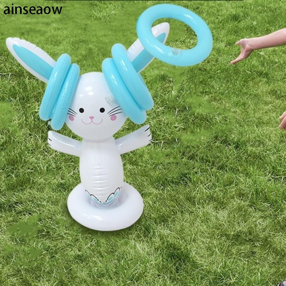 AINSEAW Inflatable Toss Toy, Toss Games Family Games Toss Games Kit, Durable Easter Bunny PVC Inflat