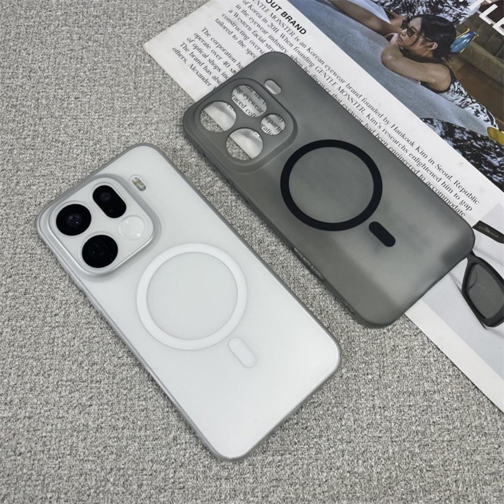 กรณีแม่เหล็กสําหรับRealme GT8 Pro GT7 Pro GT7TกรณีMatteโปร่งใสซิลิโคนนุ่มสําหรับRMX5010 RMX5011 RMX5210 RMX5085 RMX5061 ป้องกันกันชน