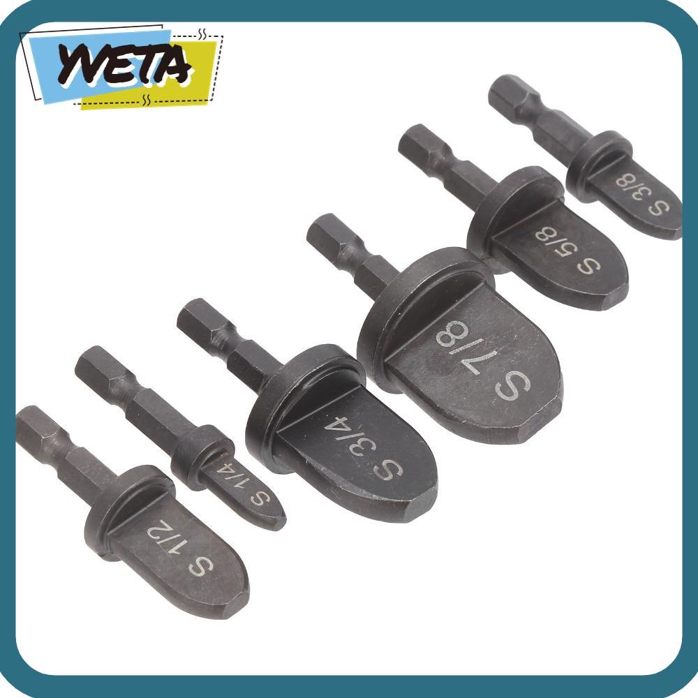 YVETA 6 ชิ้น HVAC Swaging เครื่องมือ, 1/4 "ถึง 7/8 "Bits 1/4 นิ้ว Hex Shank หลอดทองแดง Expander, ท่อ