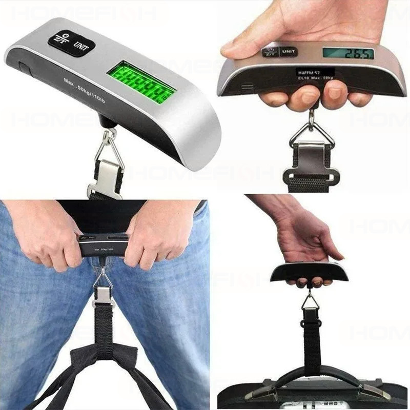 50kg 10g Digital Scale Electronic Balance Kitchen Luggage Hanging Scale Weight Suitcase Travel Scale