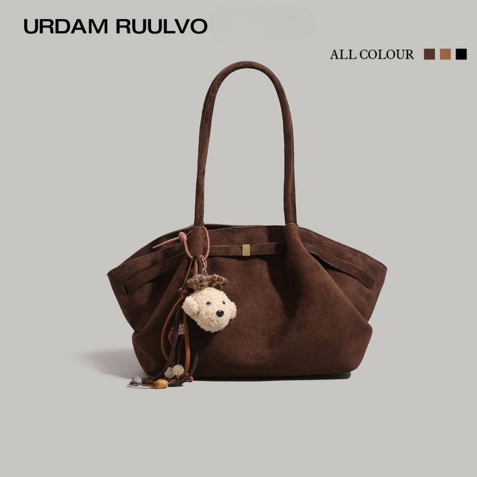พร้อมส่ง URDAM RUULVO กระเป๋าถือ กระเป๋าผู้หญิง กระเป๋าใต้วงแขน หนังกลับ Suede พรีเมียม ใหม่ 2026 ดี