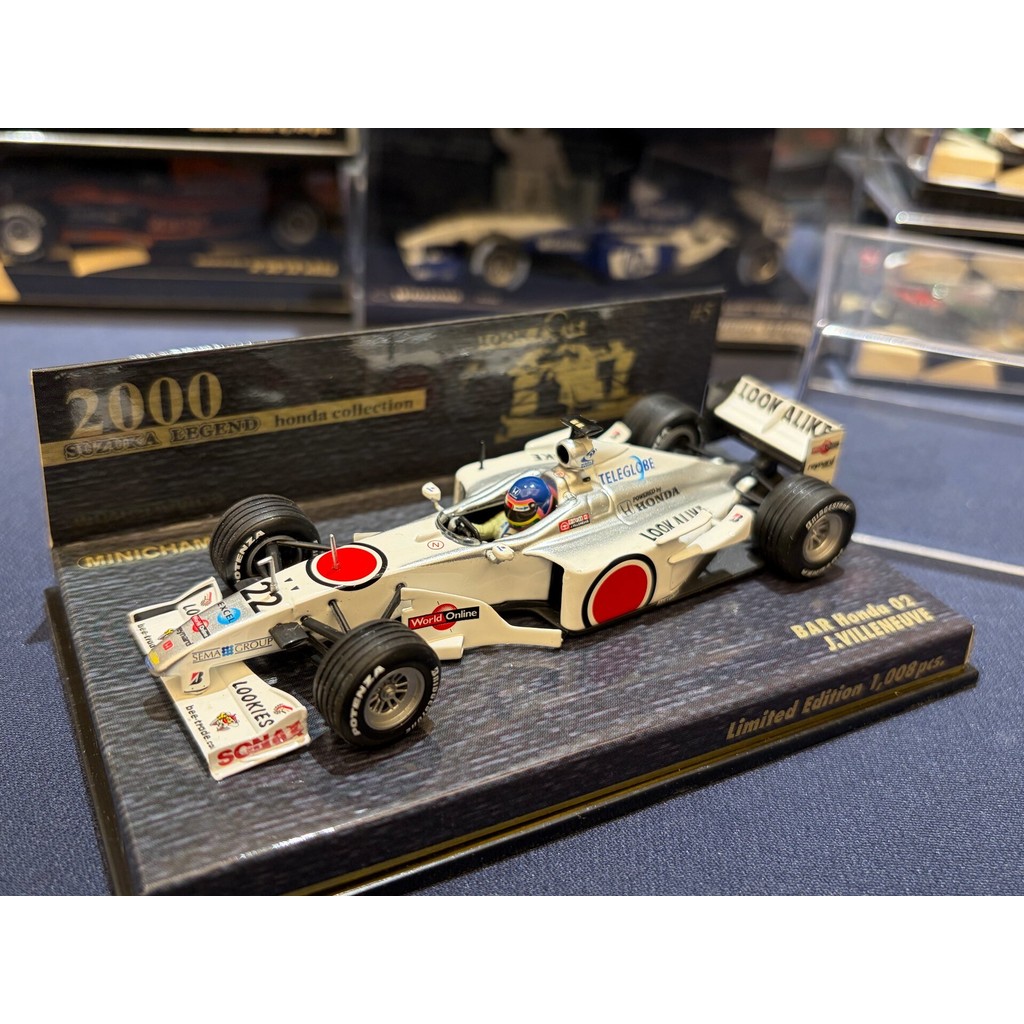MINICHAMPS Mini Cut 1/43 BAR Honda 02 2000 Seasonal Display Car J.Vernnuf Suzuka Legendary Honda Col