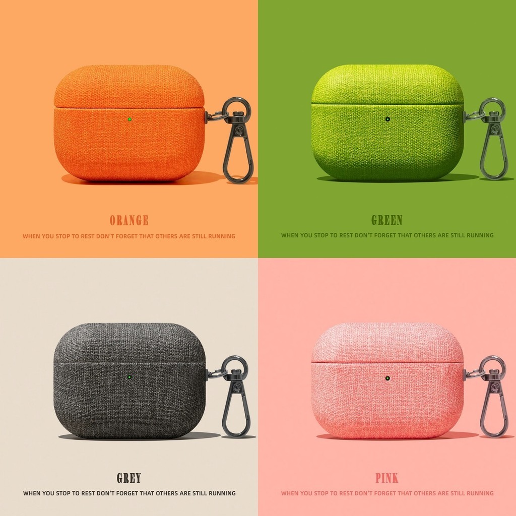 มาใหม่ล่าสุด Fine ผ้า Grain Airpods กรณีป้องกัน Airpods Pro 3 กรณีหูฟัง Airpods 4 กรณีซิลิโคน Pro 2 Gen3 ครอบคลุม