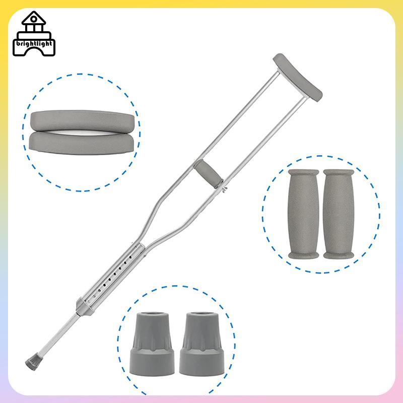 [Brightlight] 6 ชิ้น Axillary Crutch Accessories Kit พร้อมแผ่นกันลื่นและเบาะ [PH]
