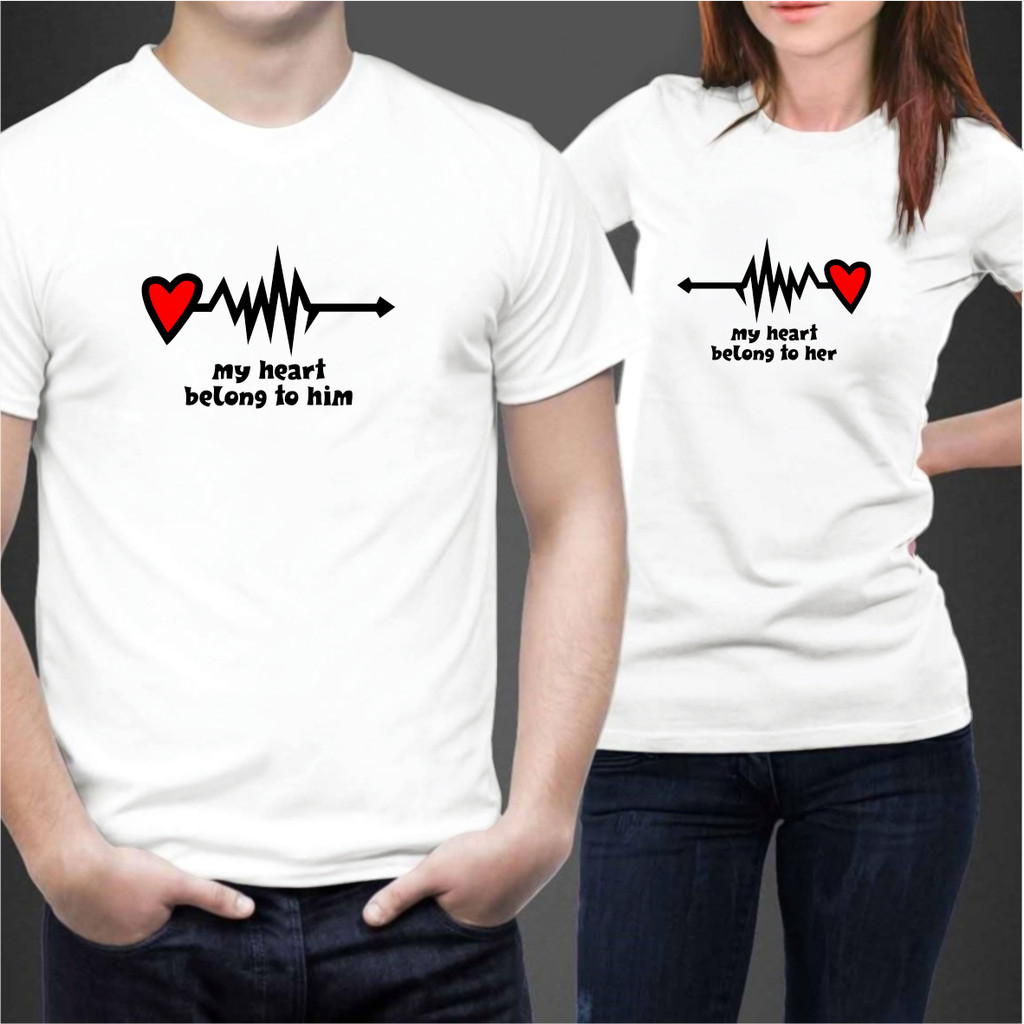 CODCOUPLE T-SHIRT/COUPLE T-SHIRT PRINT HEART T-SHIRTKorea HAPR