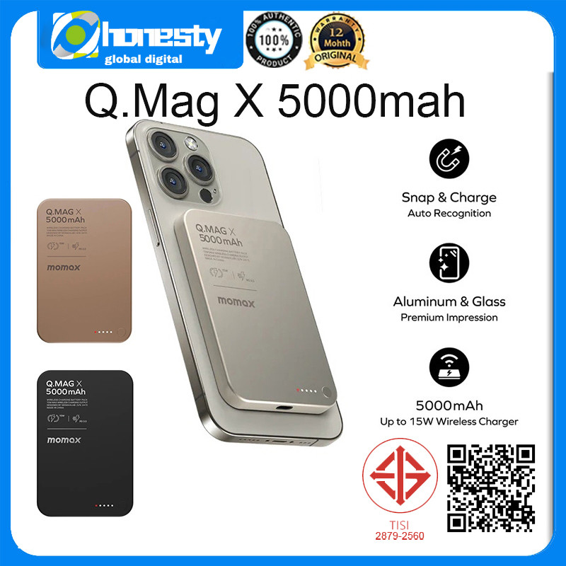 Momax Q.Mag X ธนาคารพลังงานแม่เหล็ก 5000mAh เครื่องชาร์จแบบพกพาไร้สาย 20W Fast CHARGING Battery Pack
