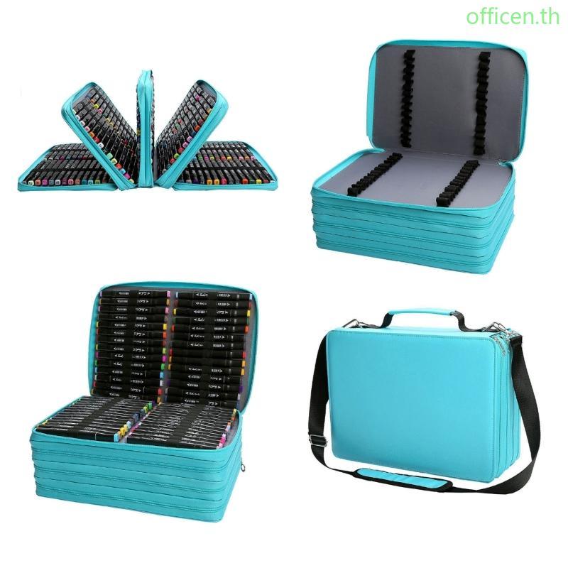 Cen 168 224 Slot Marker Case พร้อมสายคล้องไหล่ความจุ Marker Organizer Bag