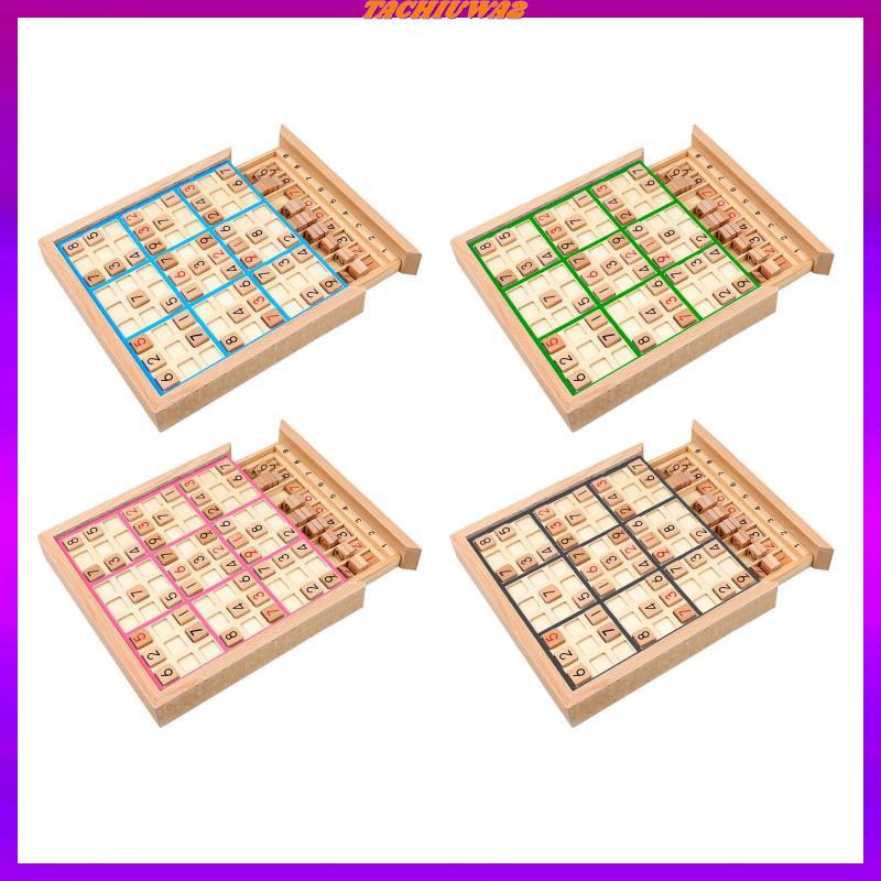 [Tachiuwa2] Wooden Sudoku Board Family Game Educational Playset for Kids Christmas Gift