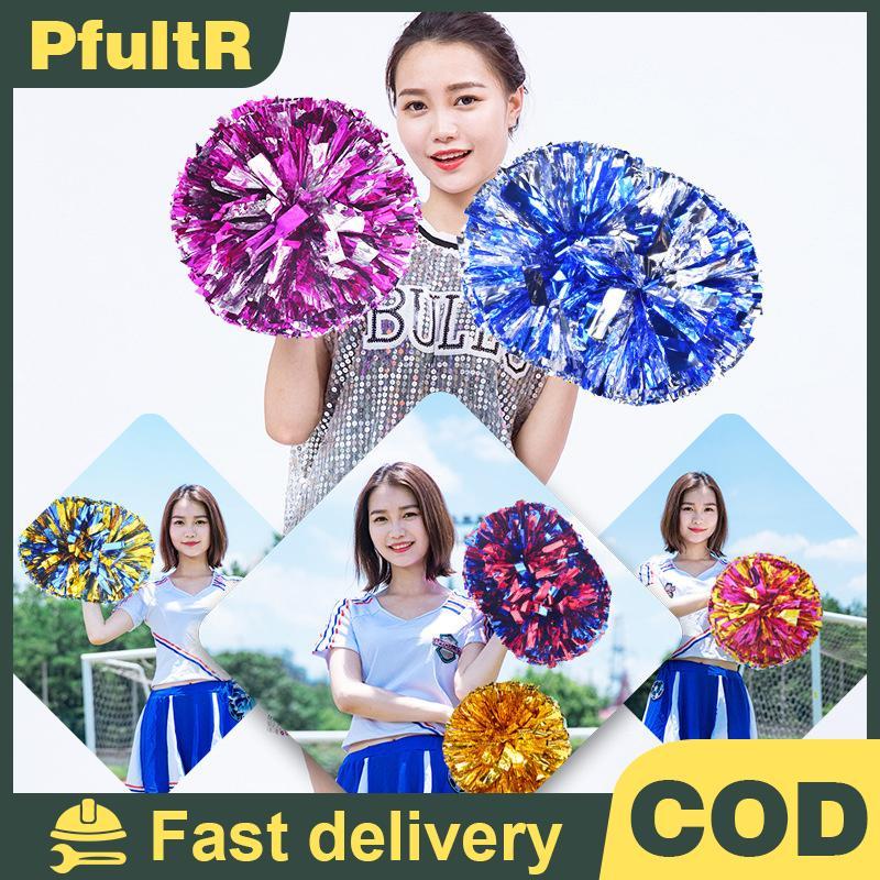 Null 1 ชิ้นพลาสติก Double Hole เชียร์ลีดเดอร์ Pom Poms พร้อมลําแสงโลหะ null