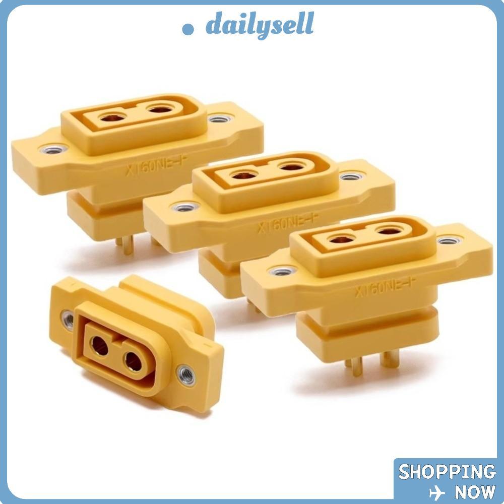 DAILY 5 ชิ้น XT90NE-F Connector, ปลั๊ก XT60NE-F ชุบทอง 3.5 มม./4 มม., DC500V สีดําสีเหลือง Amass Con