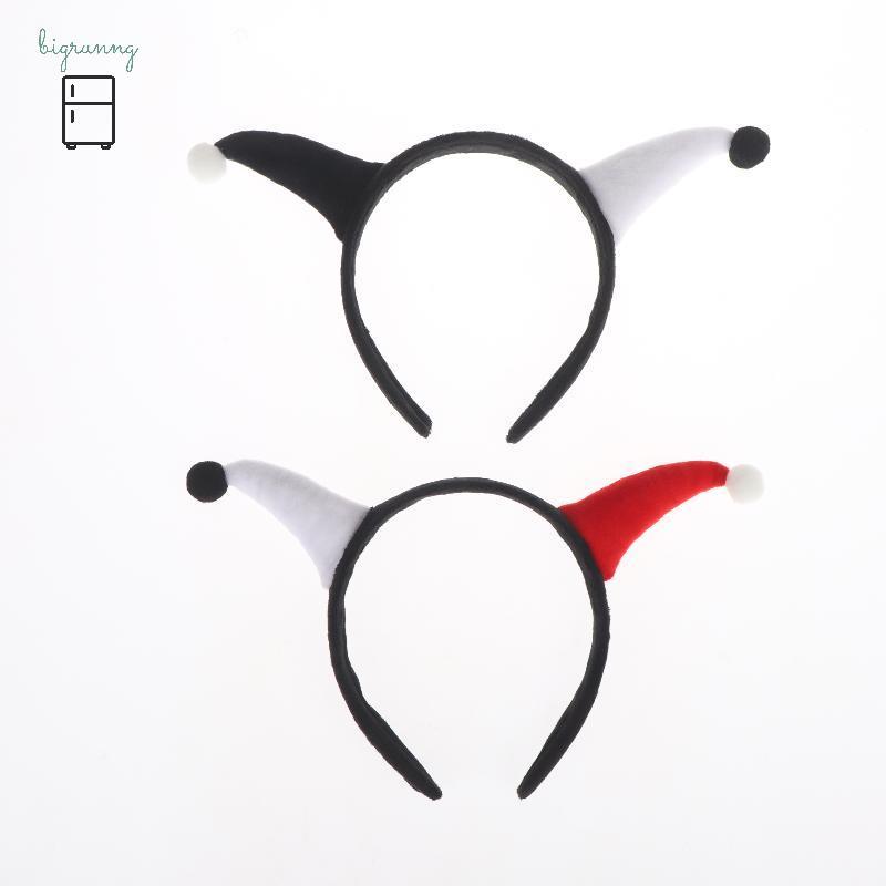 [BRN] 2 ชิ้นตลกสองสีตัวตลกคอสเพลย์ปีศาจ Jokers Headwear ปาร์ตี้ฮาโลวีนอุปกรณ์เสริมผมคอสเพลย์เครื่องแ