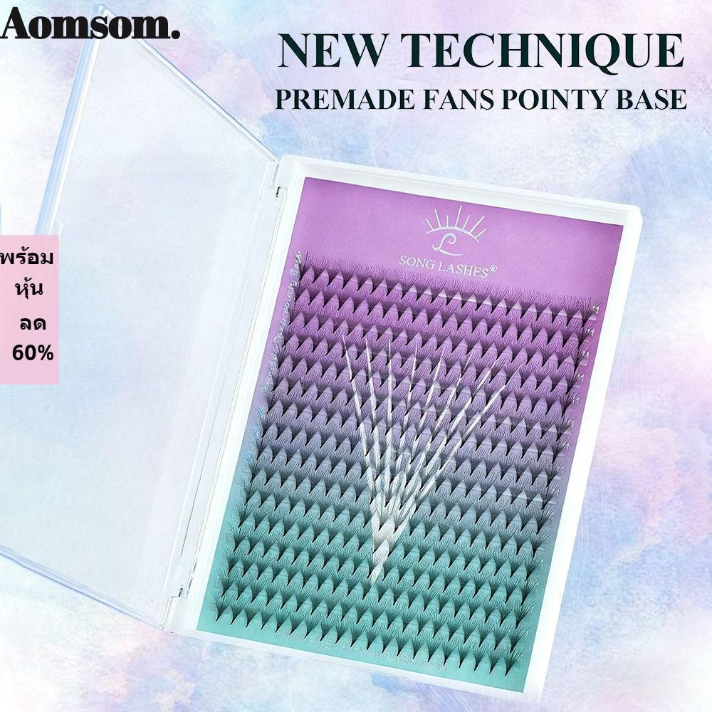 AOMSOM ขนตาปลอม, Sharp Thin PBT วัสดุขนตาประดิษฐ์, ผลิตภัณฑ์เสริมความงาม 6D Volume 8D Volume Lash Ex