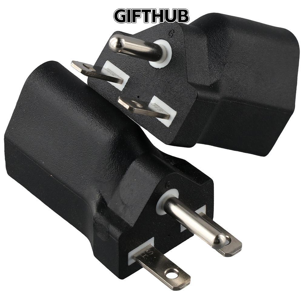 GOOGEOUS 2 ชิ้น 6-15P ถึง 5-15R ปลั๊กอเมริกันอะแดปเตอร์,เงินสีดํา 3 ตาไฟฟ้า Converter,พลาสติกทนทานทอ