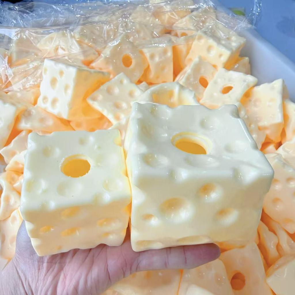 Shapeable Jumbo Cheese Cube Stress Ball Non-Bounce Anti-Stress ชีสบีบ Fidget ของเล่น ASMR Sensory ขอ