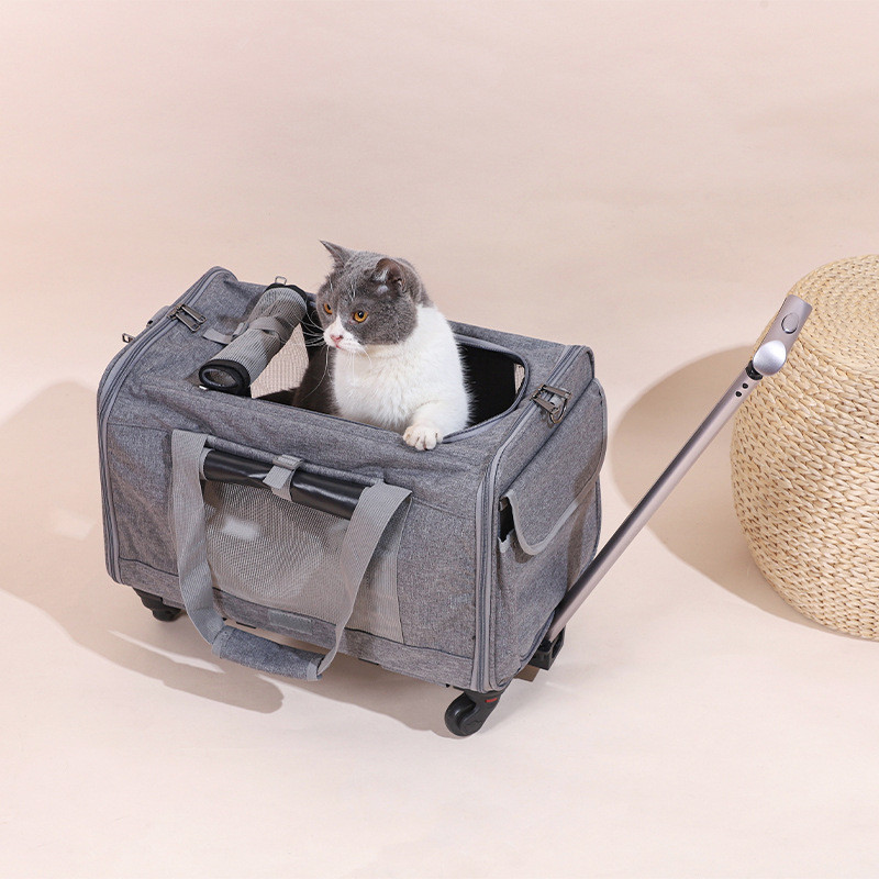 Out Cat Bag Dog Pet Bag Folding Cat Pet Box Breathable Portable Pet Trolley Case