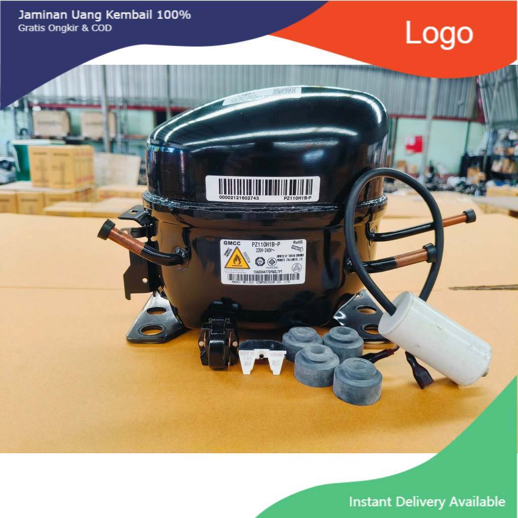 คอมตู้เย็นตู้แช่ใหม่(เก่าเก็บ)ยี่ห้อ GMCC รุ่น PZ110H1B-P ขนาด 1/4 แรง น้ำยา r600a ระบบธรรมดา อุปกรณ