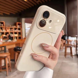 2026 ใหม่ปลอกคริสตัลเลนส์ป้องกันลายนิ้วมือซิลิโคนเหลวแม่เหล็กเคสโทรศัพท์สําหรับ ไอโฟน 13 14 15 16 17 มือโปร สูงสุด