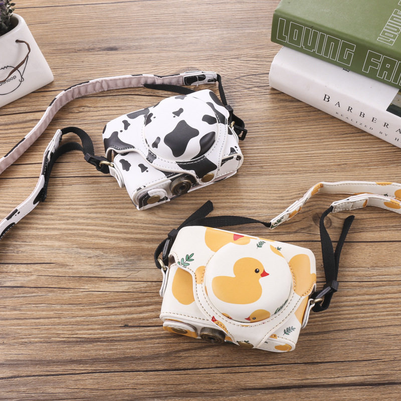 เหมาะสําหรับกระเป๋ากล้อง Sony ZV1 ZV1F การ์ดสีดํา Z-V1 ซองหนังรุ่นที่สองเคสป้องกันการ์ตูนน่ารักพร้อม