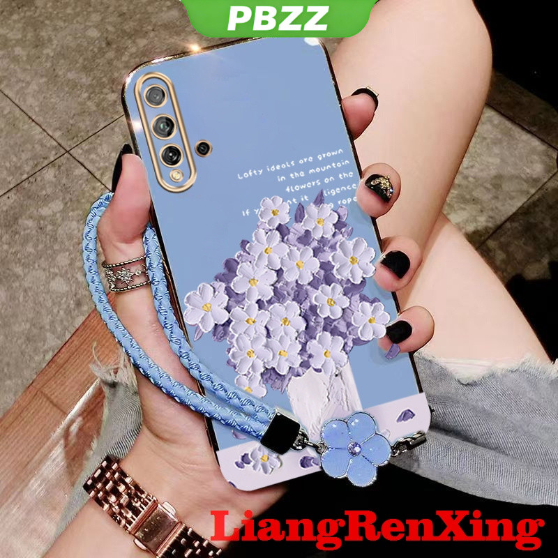 PBZZ เคส ปลอก huawei nova 5t huawei nova5 t เคสโทรศัพท์ดอกไม้การ์ตูน Softcase Electroplated ซิลิโคนกันกระแทก Protector Smooth Cover ดีไซน์ใหม่ DDYHHS01