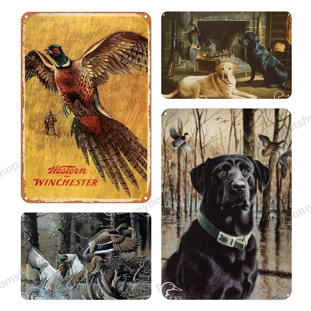 COD 4 ชิ้นสัตว์ Vintage แผ่นโลหะสี่เหลี่ยมภาพวาดเหล็ก Home Bar Decor 20x30 ซม.