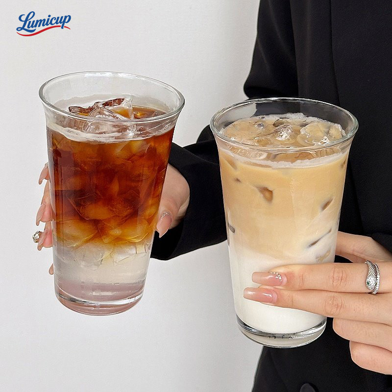 แก้วสำหรับคาเฟ่ ก้นหนา ปลอดสารพิษ 340/360/480ml เหมาะกาแฟเย็น น้ำผลไม้ ค็อกเทล บ้าน บาร์