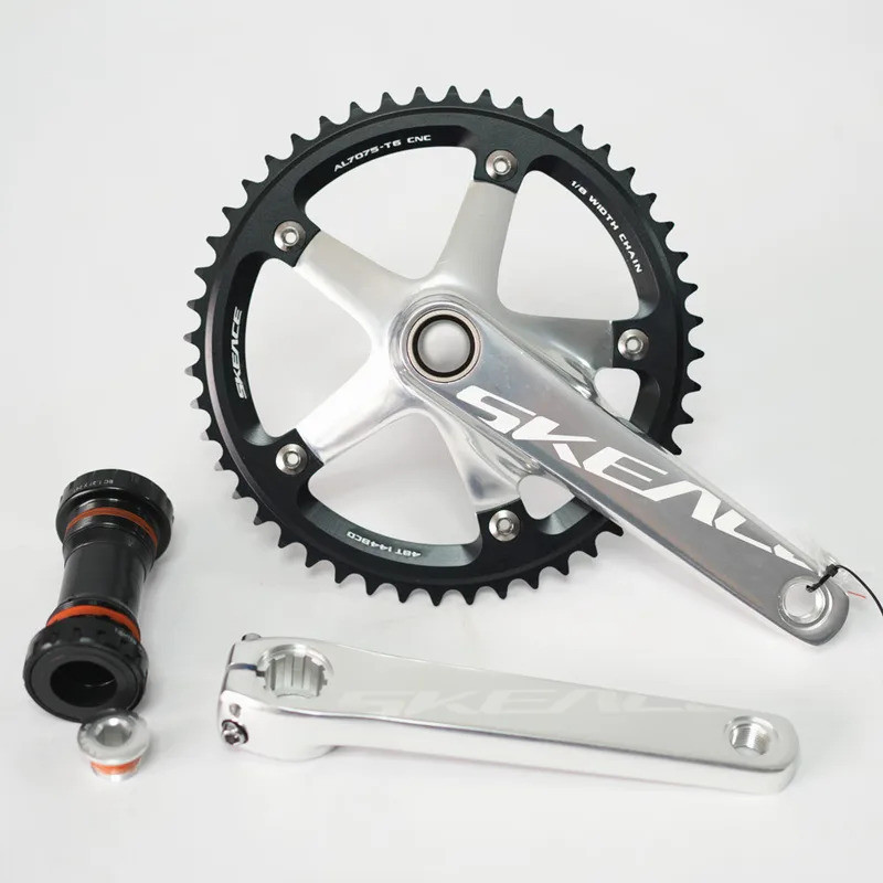 SKEACE Hollowtech Crankset, Fixie Crank, ชิ้นส่วนจักรยานเกียร์คงที่ความเร็วเดี่ยว, Track Racing Bicy