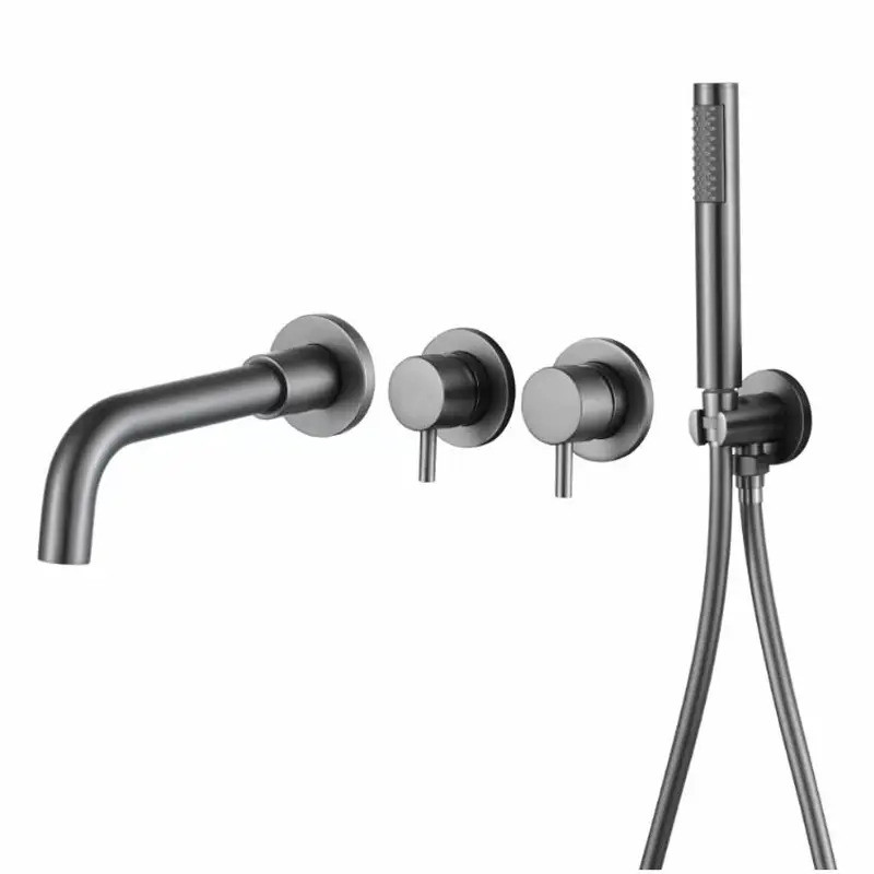 Gunmetal Solid Brass อ่างอาบน้ํา Shower faucet Set Shower Hand Shower Faucet ติดผนัง Shower Mixer Wa