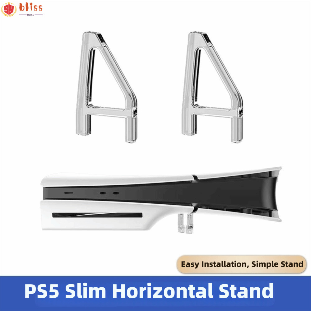 BLLISS PS5 Slim Stand,ขาตั้งแนวนอนทรงสามเหลี่ยมโปร่งใส,อุปกรณ์เสริมสําหรับเล่นเกมลื่นคอนโซลสากลสําหร