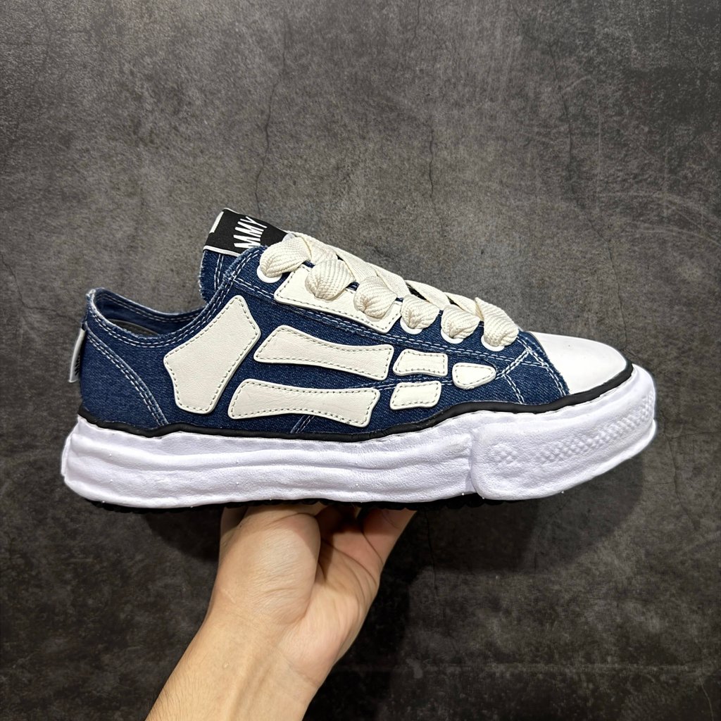 [Wanshang Pure Original] MMY X AMIRI Co-Branded Bone Shoes รองเท้าละลาย Denim Blue
