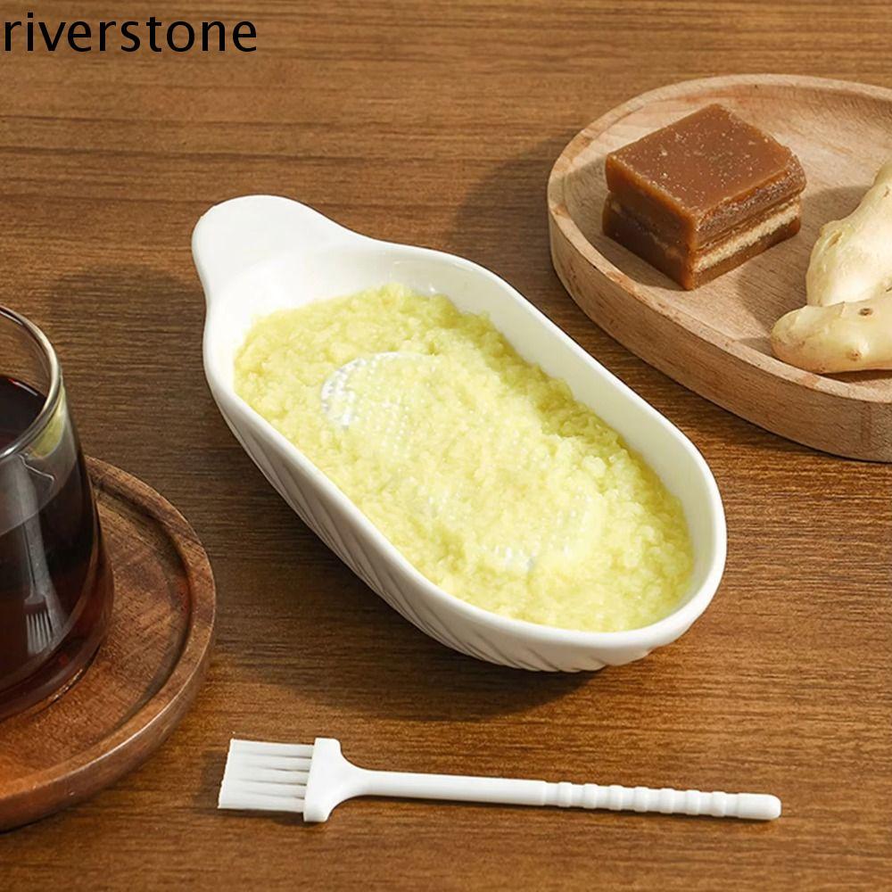หินแม่น้ํา ที่ขูดขิงเซรามิก,แบบพกพารอบ/รูปไข่เครื่องบดมืออาหาร,สะดวกอเนกประสงค์ง่ายคู่มือครัวกระเทียมเจ้าชู้ครัวเครื่องมือ