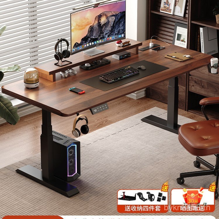 โต๊ะ โต๊ะ โต๊ะยกโต๊ะทํางานโต๊ะไฟฟ้าโต๊ะคอมพิวเตอร์ครัวเรือนการแข่งขันยกไม้เนื้อแข็งเด็กไฟฟ้าโต๊ะเรีย