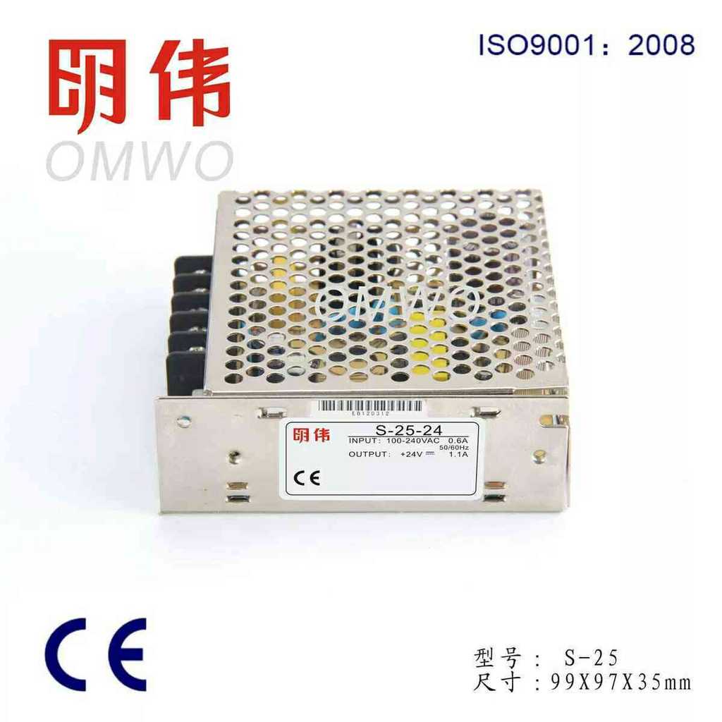 Mingwei Switching Power Supply S-25-24V/5V/12V/15V36V24V/1.1A 5V/5A 12V/2.1 A25W