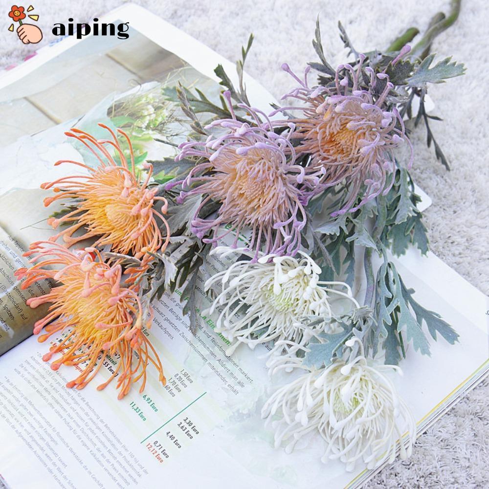 Aiping Gerbera ต้นไม้ปลอม​, สาขาสั้น2ส้อมเทียมปูกรงเล็บดอกไม้​, ​ดอกไม้ประดิษฐ์เหมือนจริงสําหรับตกแต่งบ้านงานแต่งงาน