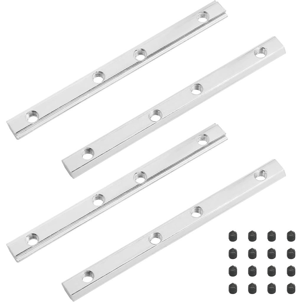 4 ชิ้น 2020 ตรงสายเชื่อมต่อ, T Slot อลูมิเนียม Extrusion Connectors สกรู M5, 3.9 นิ้ว Joint Line Bra