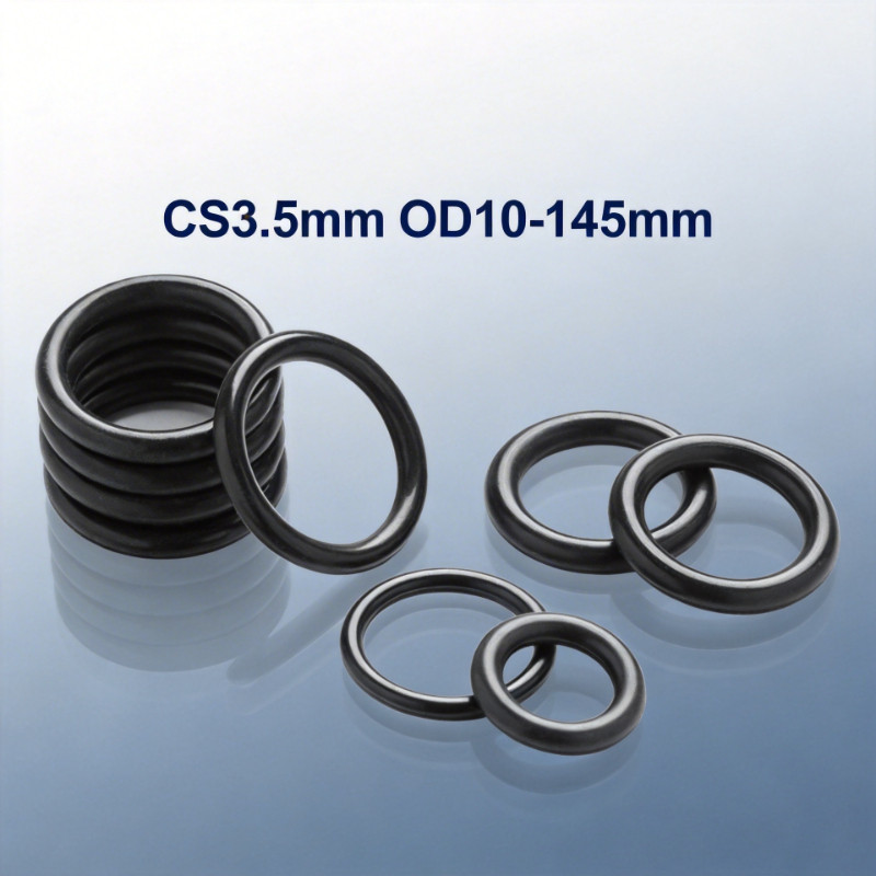 CS3.5mm แหวนซีลยาง O-ring O-ring OD10-145mm แหวนซีลน้ํามันไนไตรล์ปะเก็นสีดํากันน้ําและทนอุณหภูมิสูง1