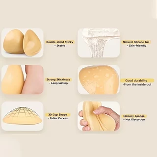 บราปีกนกดันทรง ฟองน้ำกาว 2 ด้าน Push Up Bra Pad อกชิด เพิ่มวอลลุ่ม กันน้ำ กาวแน่น ใช้ซ้ำได้
