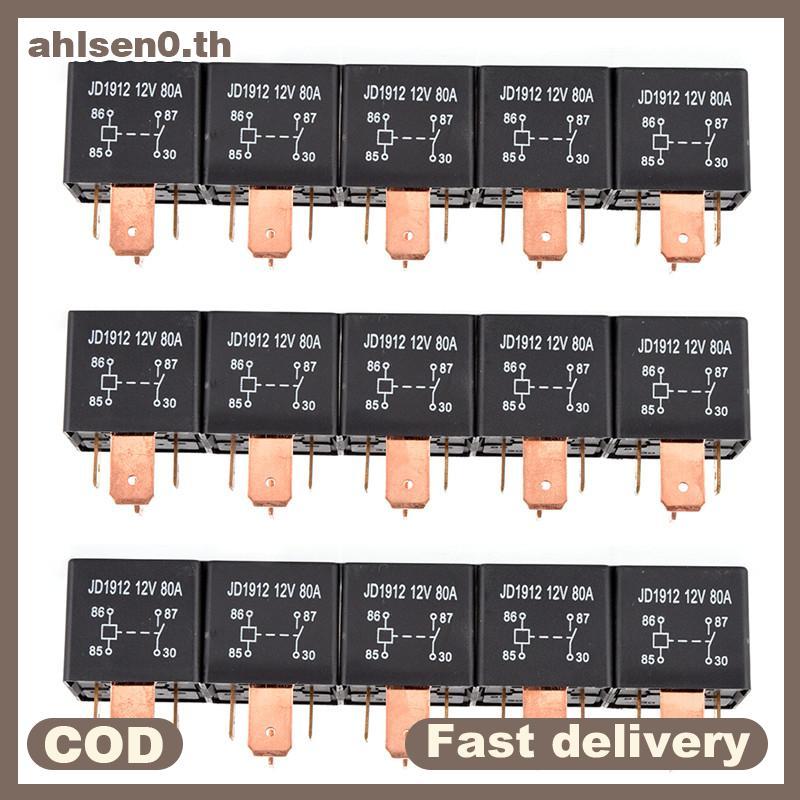 Ahlsen0 รีเลย์สําหรับงานหนักกันน้ํา 4Pin DC 24V 12V 80A JD1912 รีเลย์รถยนต์รถยนต์ th