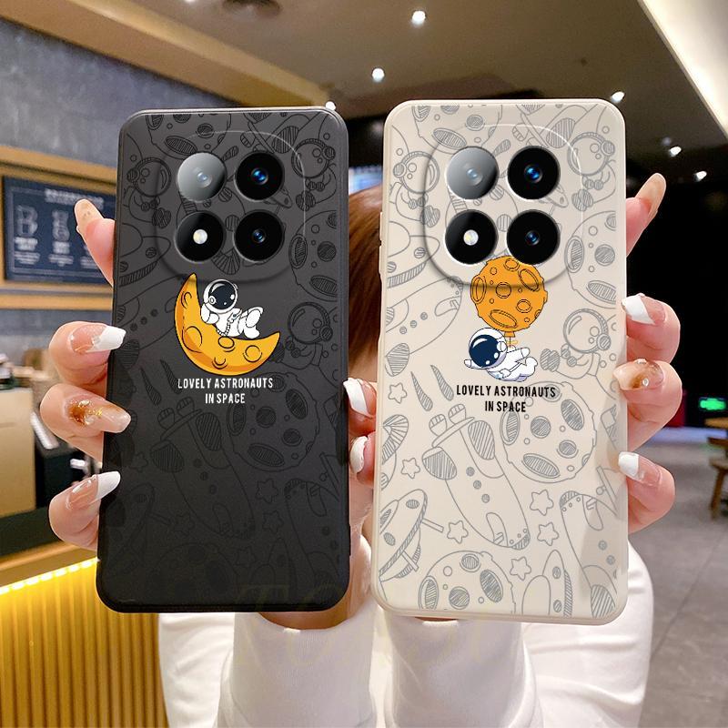 เคส Redmi Note 14 Pro + 5G / Note14 Pro Plus 5G ซิลิโคนนุ่มนักบินอวกาศภาพประกอบเคสโทรศัพท์ TKR